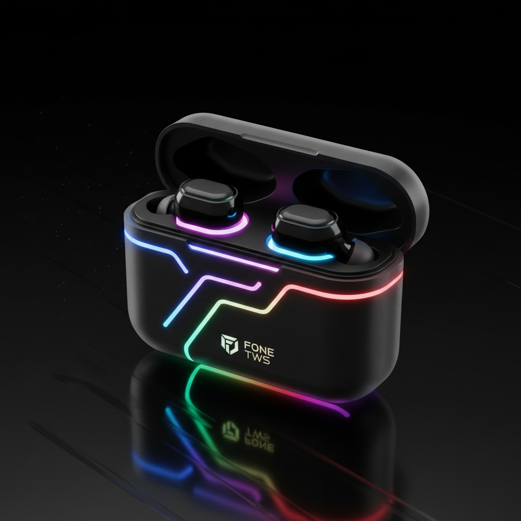 Fone Bluetooth TWS com LED RGB sem Fio