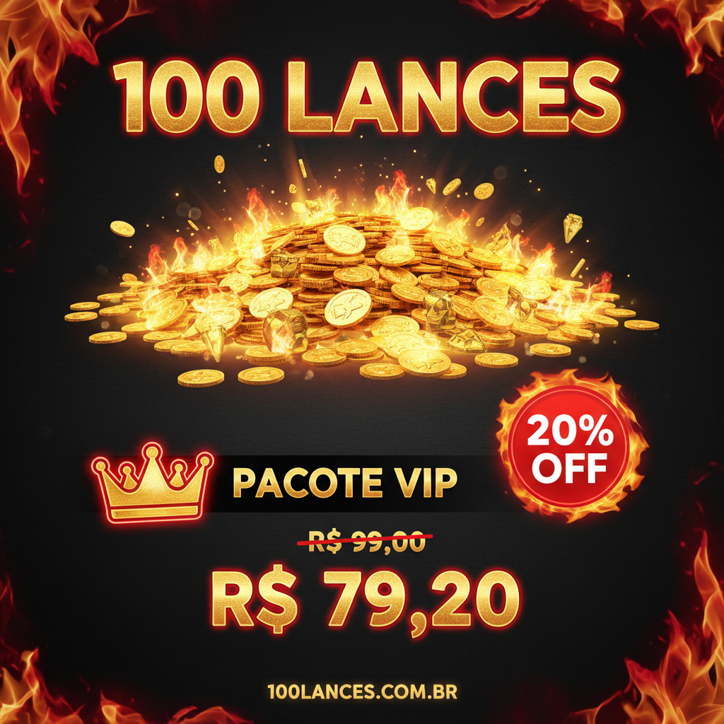Pacote 100 Lances VIP R$ 79,20 20% OFF
