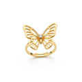 Anel Ajustável Borboleta Dourado
