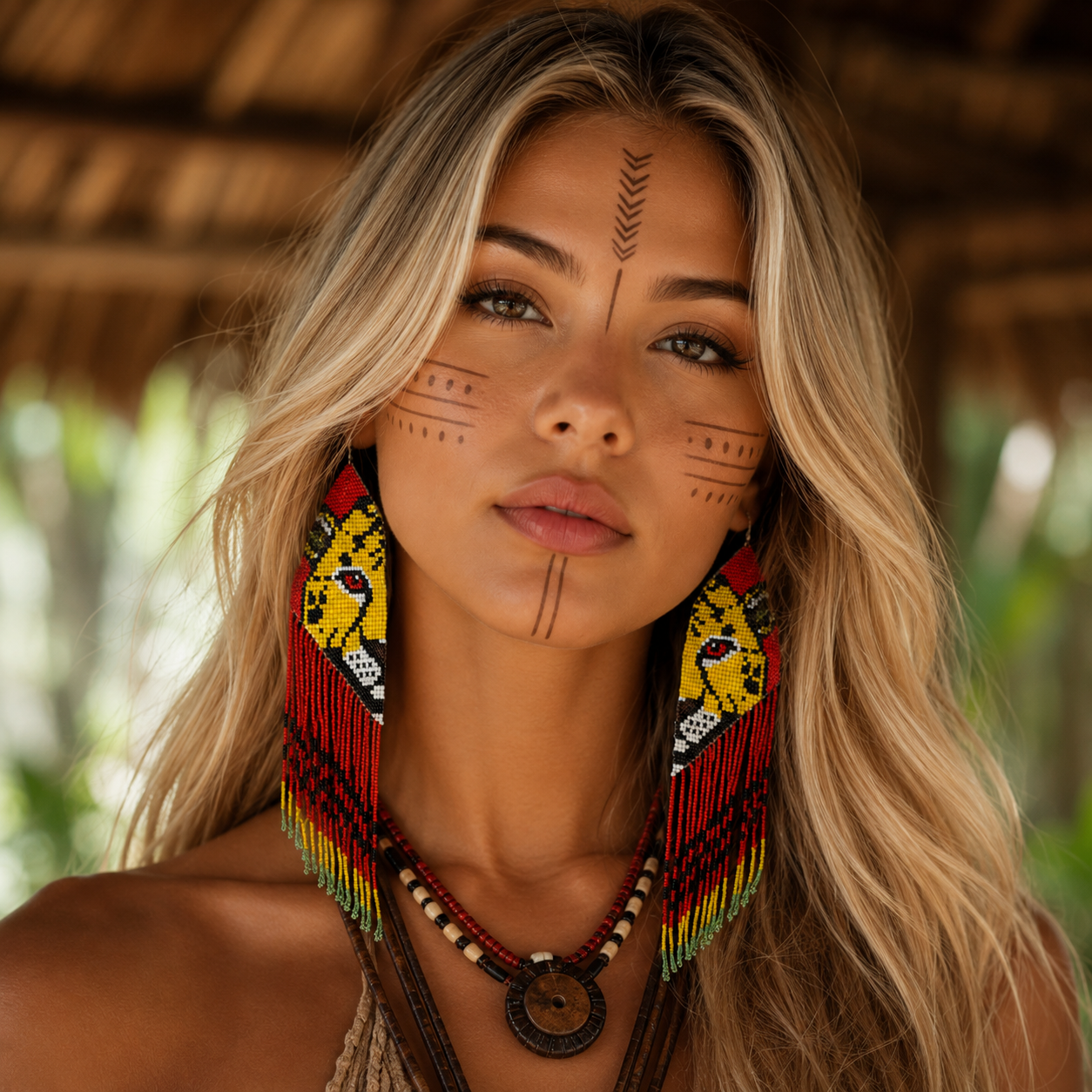 🔥 Brinco Artesanal Onça Selvagem – Elegância Étnica Exclusiva que Encanta e Impressiona